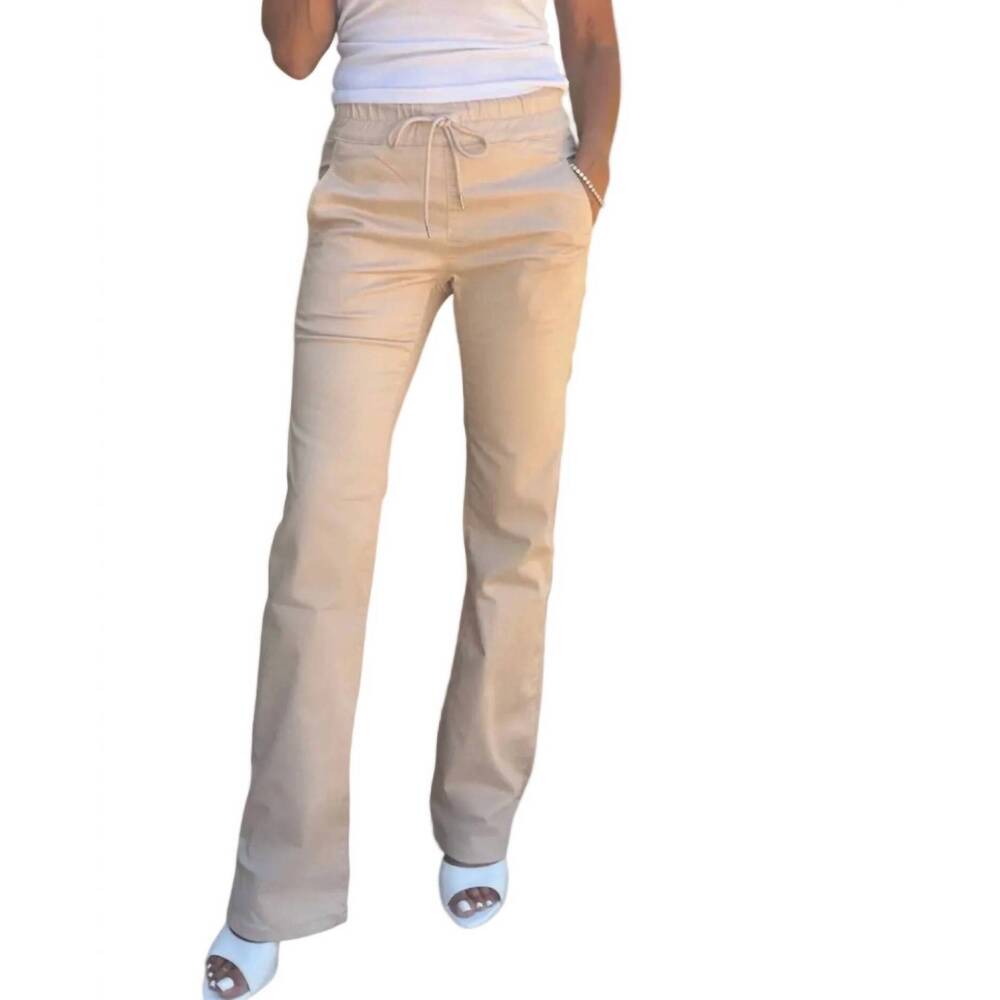 NEW BEVY FLOG loren high-rise drawstring pants in beige blush
